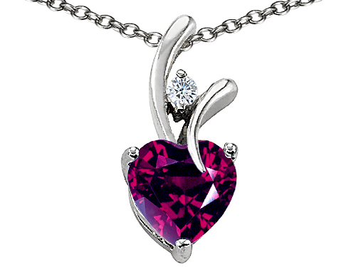 Star K 1.95 cttw Original Star K Genuine Heart Shaped 8mm Rhodolite Pendant at Sears.com
