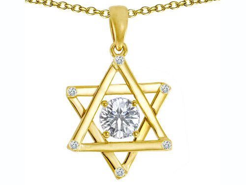 Tommaso design Studio 1.03 cttw Tommaso Design Genuine Jewish Star of David Pendant by Devorah. in 14k Yellow Gold at Sears.com