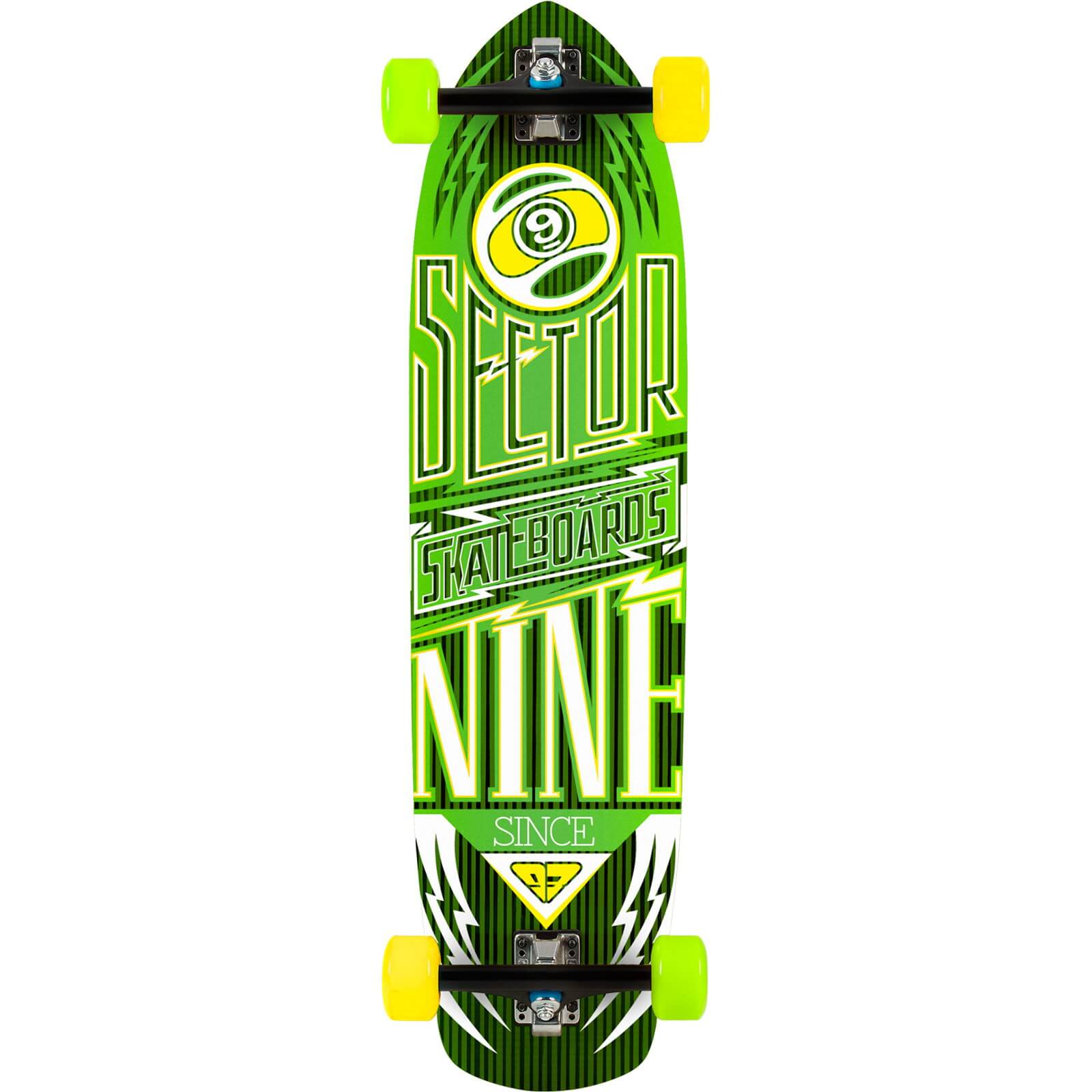 Fiberglass Carbon Flight Green Complete Skateboard - 9.25" x 36"