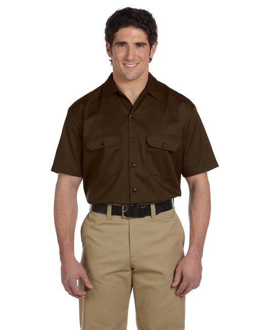 Dickies Men's 5.25 oz. Short-Sleeve Work Shirt - DARK BROWN - M at Sears.com