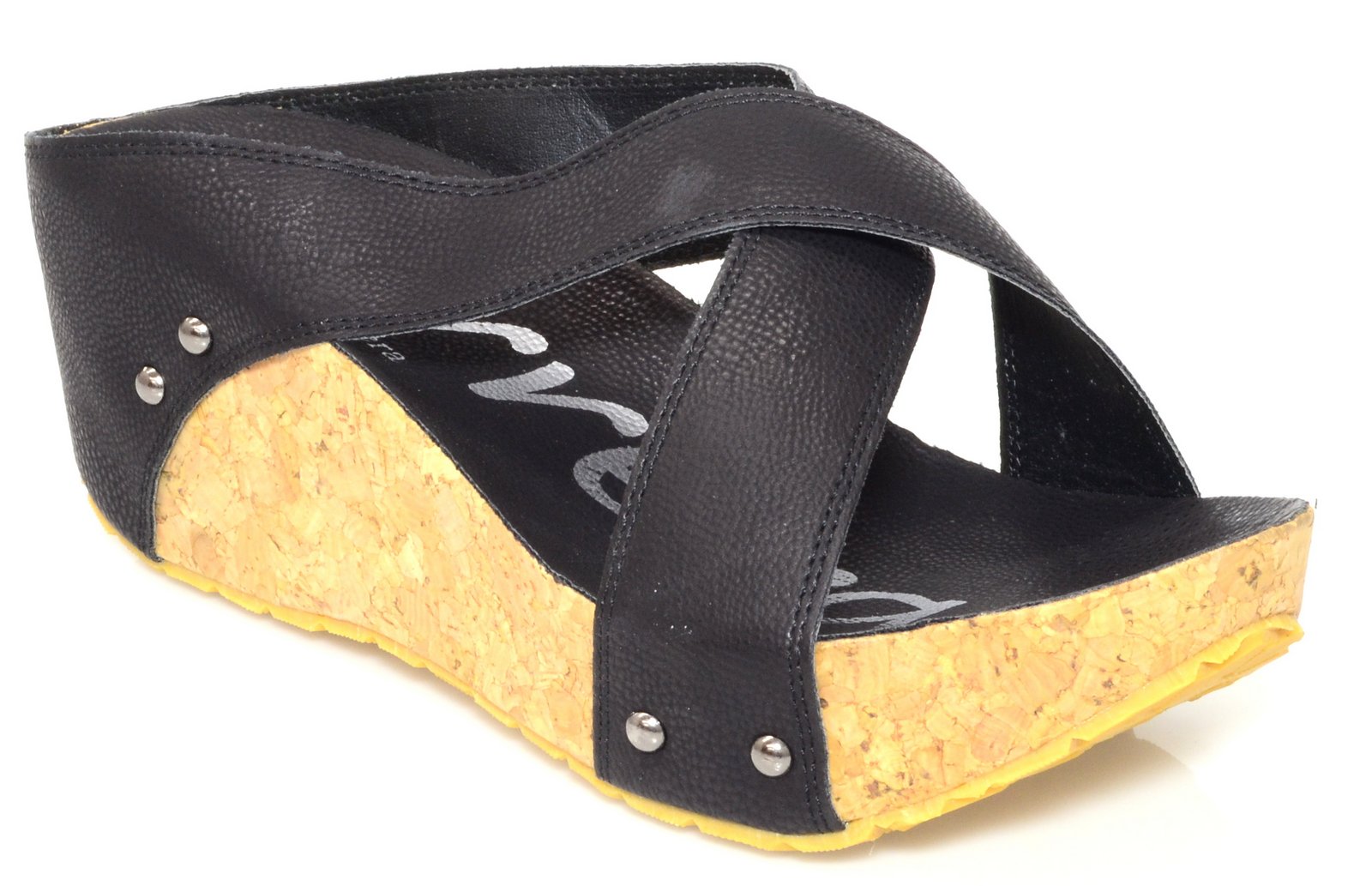 HENRY FERRERA Henry Ferrera Women's Black Strappy Cork Wedge Sandals UK 200 HENRY FERRERA Henry Ferrera Women's Black Strappy Cork Wedge Sandals UK 200