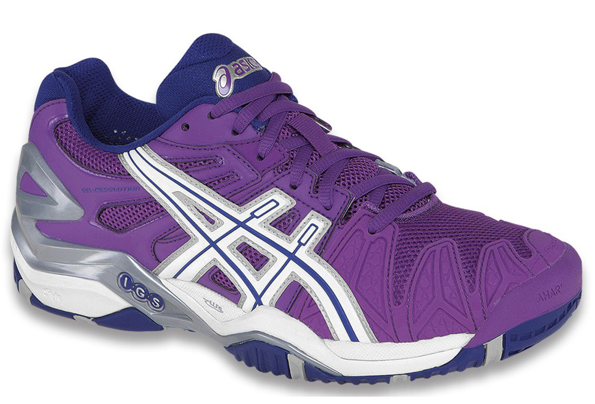 ASICS ASICS Women's GEL-Resolution 5 Tennis Shoe Grape/White/Silver ASICS ASICS Women's GEL-Resolution 5 Tennis Shoe Grape/White/Silver