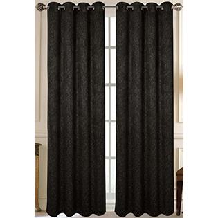 Luxury Home Textiles Set Of 2 Ivy Blackout Flocked Grommet