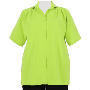 A Personal Touch Lime Green short sleeve Tunic Plus Size Woman's Blouse A Personal Touch Lime Green short sleeve Tunic Plus Size Woman's Blouse