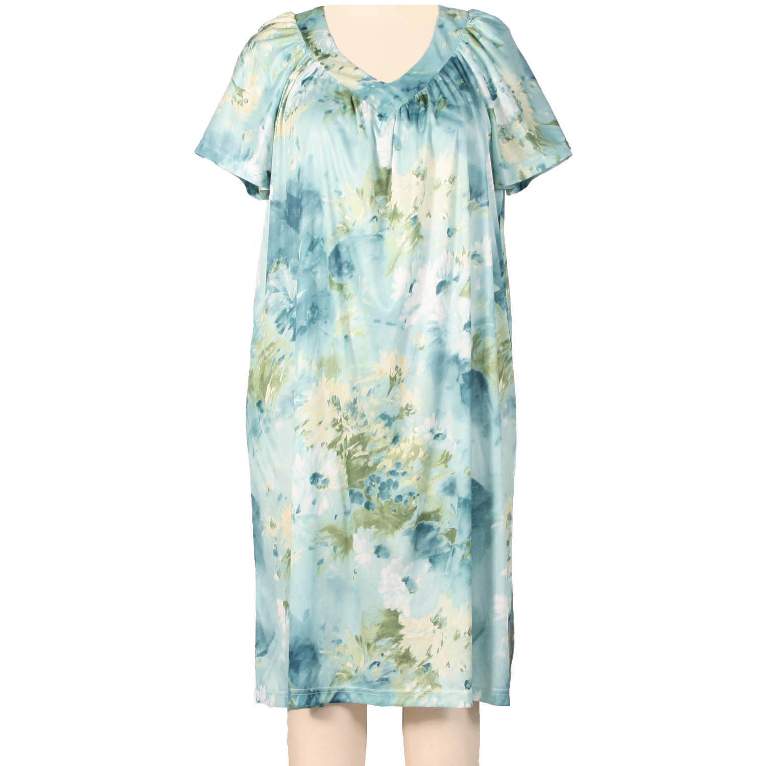A Personal Touch Watercolor Floral Lounging Dress Women's Plus Size Dress A Personal Touch Watercolor Floral Lounging Dress Women's Plus Size Dress