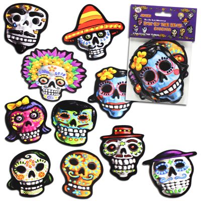 UPC 034689099864 product image for Day Of The Dead Sugar Skull Cutouts - 10 Pack - Halloween Party Decorations & Su | upcitemdb.com