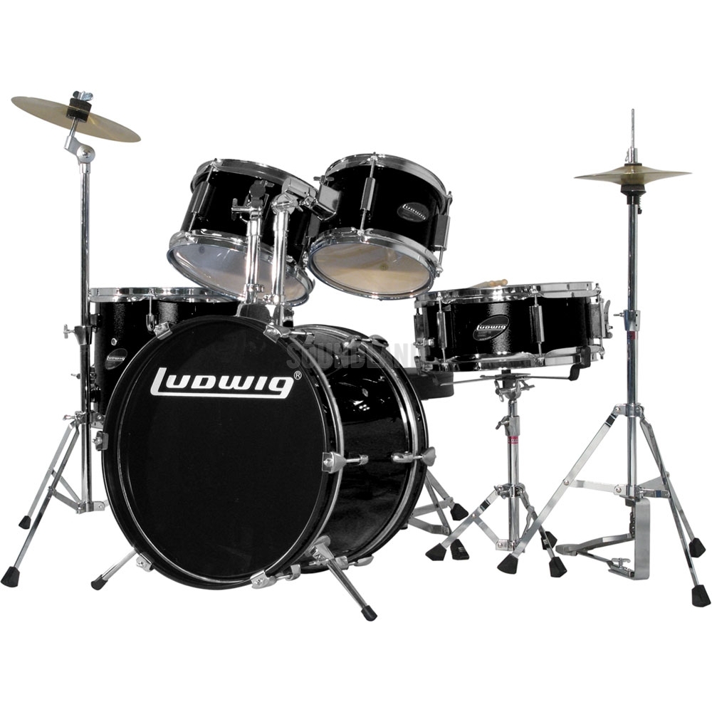UPC 641064529337 product image for Ludwig LJR106 Junior Outfit Complete Drum Set Black | upcitemdb.com