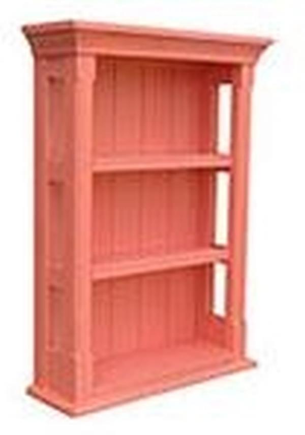 Wall Cabinet TRADE WINDS COTTAGE Reproduction Open Painted Coral Pink Hard TW-15