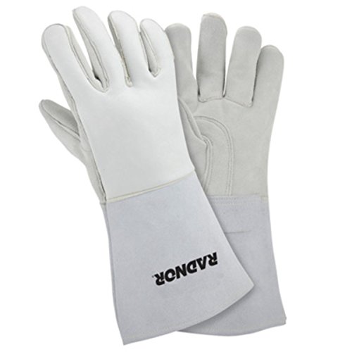 Large Gray 14" Grain Elkskin Foam Lined Welders Glove With Reinforced
Straight Thumb (Carded) (5 Pair)