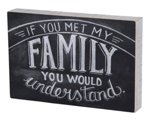 Chalk Sign 8-Inch by 11.75-Inch Met My Family by
Primitives by Kathy