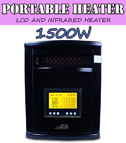 Brand New Deluxe LCD Electric Portable Quartz Infrared Space Heater Black
1500W