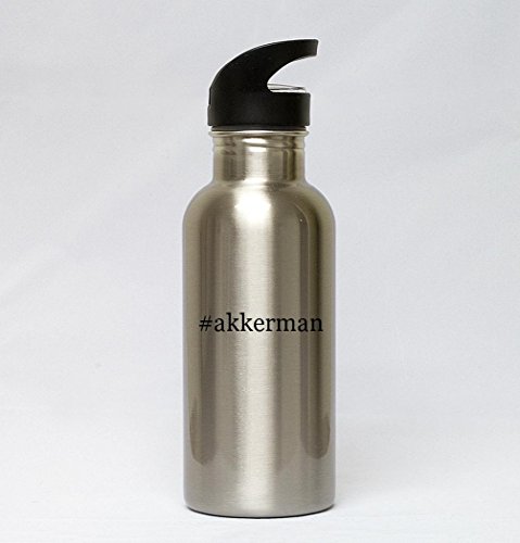 20oz Stainless Steel Silver Hashtag Water Bottle - #akkerman