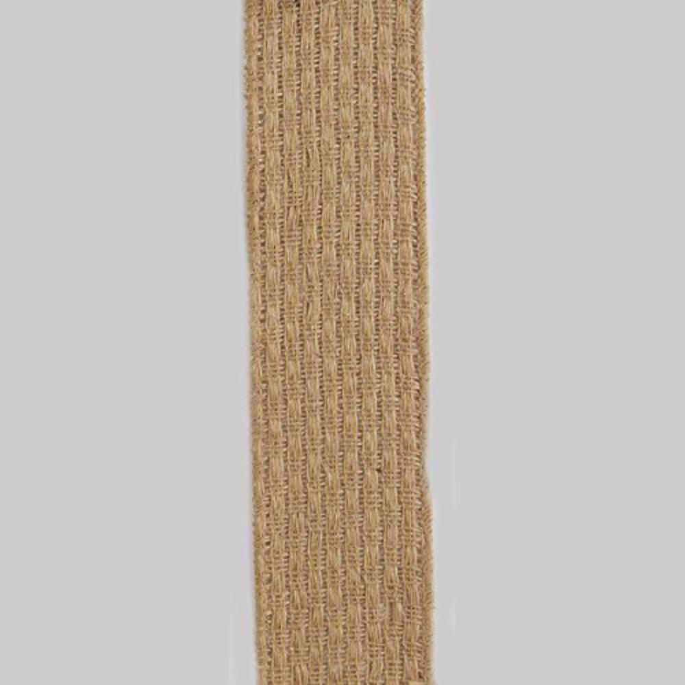 Brown Jute Woven Double Wire Edge Craft Ribbon 2.5" x 60 Yards