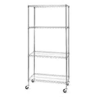 Seville Classics 4 Shelf, 18-Inch by 36-Inch by 72-Inch Shelving System with Wheels Seville Classics 4 Shelf, 18-Inch by 36-Inch by 72-Inch Shelving System with Wheels