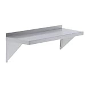 Elkay EWMS-12-48X Stainless Steel 430 Economy Wall Mounted Shelf with Brackets, 48 Elkay EWMS-12-48X Stainless Steel 430 Economy Wall Mounted Shelf with Brackets, 48