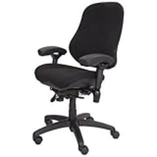 BodyBilt J2507x Black Fabric High Back Thoracic Support Task Ergonomic Chair with Arms, 22 BodyBilt J2507x Black Fabric High Back Thoracic Support Task Ergonomic Chair with Arms, 22