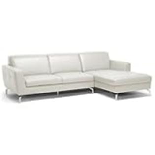 Baxton Studio Donovan Leather Modern Sectional Sofa, Cream Baxton Studio Donovan Leather Modern Sectional Sofa, Cream