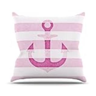 Kess InHouse Monika Strigel Stone Vintage Throw Pillow, 16 by 16-Inch, Pink Anchor Kess InHouse Monika Strigel Stone Vintage Throw Pillow, 16 by 16-Inch, Pink Anchor
