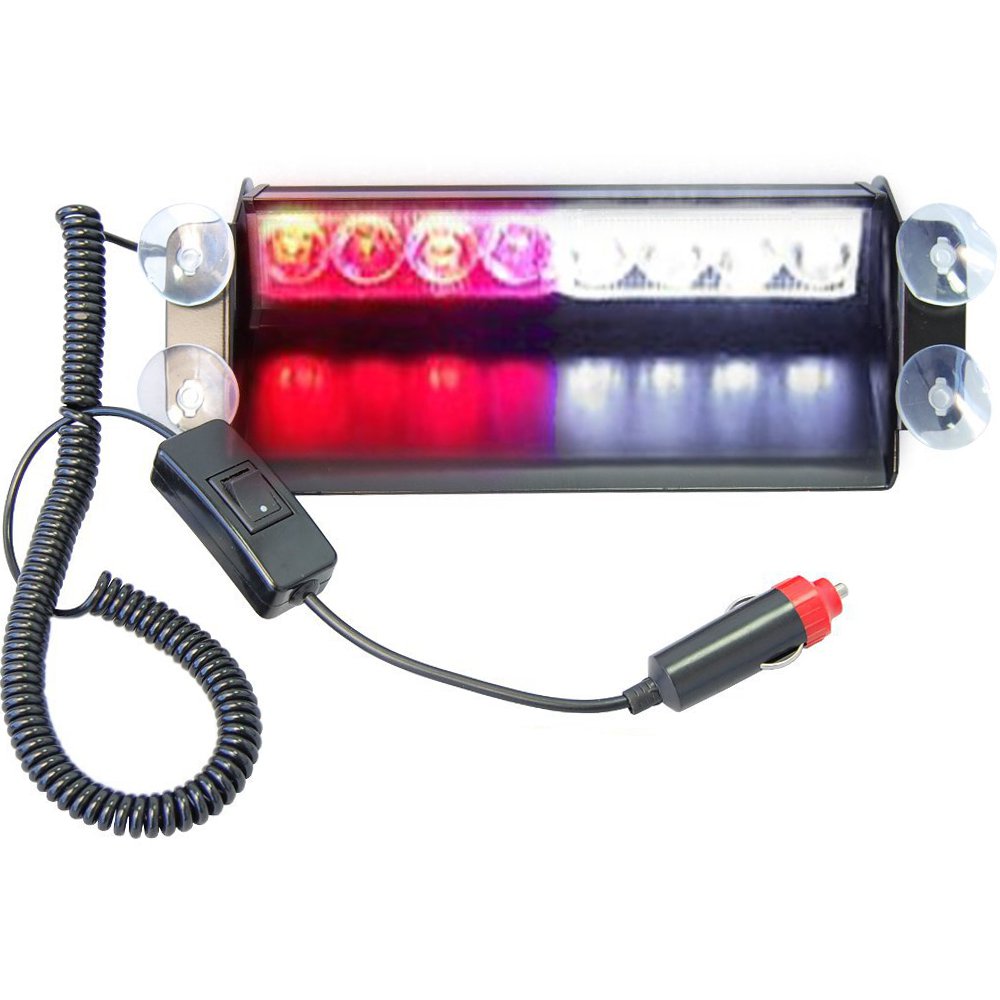 HQRP White / Red 8 LED Car / Truck Emergency Vehicle Visor Dashboard Strobe Flash Lights for Warning 4*4 Mode at Sears.com