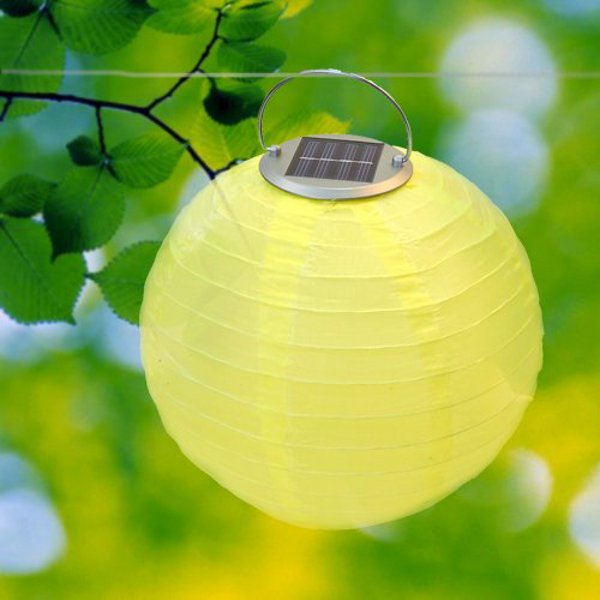 HQRP Yellow 10" Nylon Solar Powered Lantern Lamp Light Chinese / Japanese Party Yard Garden Patio Outside Decor at Sears.com