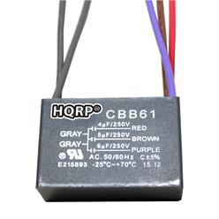 Bm Ceiling Fan Capacitor Wire 4 5 Hqrp Ceiling Fan Capacitor Cbb61 4uf 5uf 6uf 5 Wire
