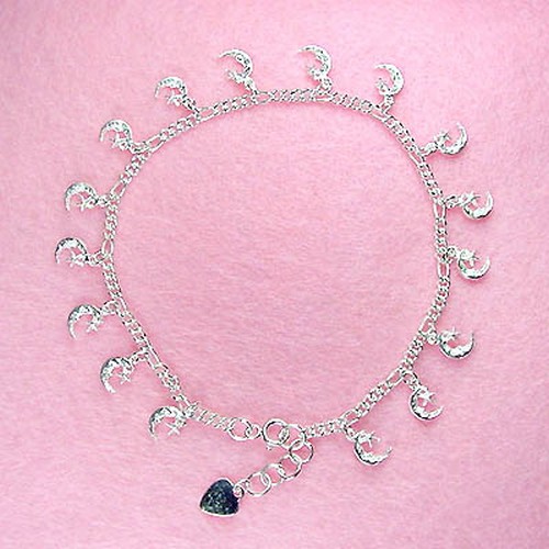 Sterling Silver - 10 Inch Moon & Star Anklet (AK017) at Sears.com