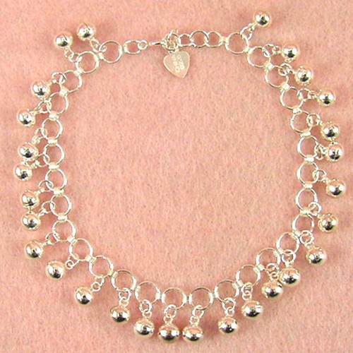 Sterling Silver - 10 inch Bell Anklet (AK062) at Sears.com