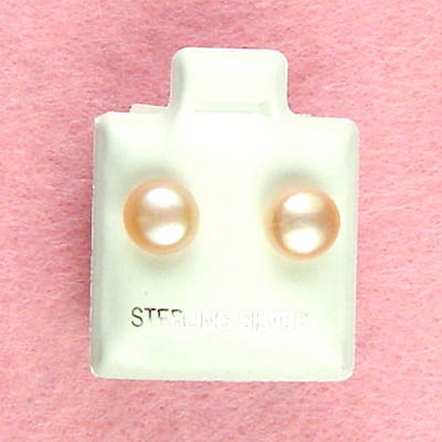 Sterling Silver - Peach Pearl Stud Earrings at Sears.com