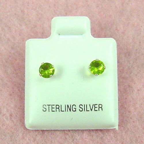 Sterling Silver - 4mm Round Peridot (CZ) Stud Earrings at Sears.com