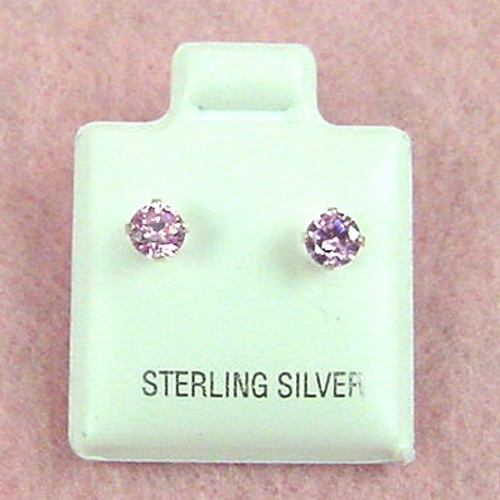 Sterling Silver - 4mm Rd Rose Zircon (CZ) Stud Earrings at Sears.com