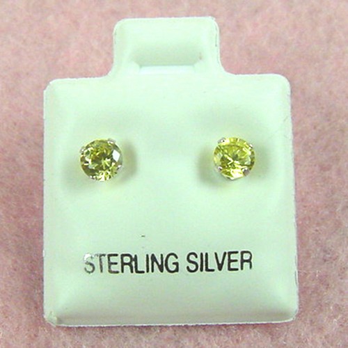 Sterling Silver - 4mm Round Topaz (CZ) Stud Earrings at Sears.com