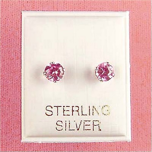 Sterling Silver - 5mm Rose Zircon CZ Stud Earrings at Sears.com