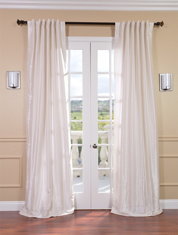 Exclusive Fabrics & Furnishings, LLC Off White Vintage Textured Faux Dupioni Silk Curtains, 50 X 108 at Sears.com