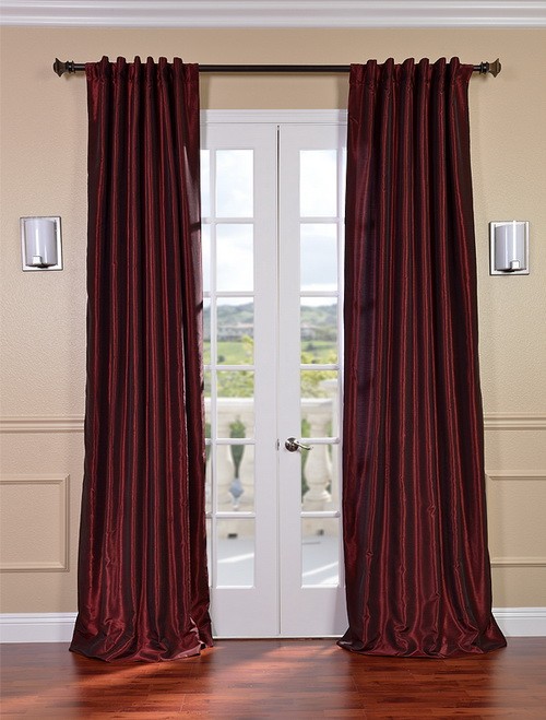Exclusive Fabrics & Furnishings, LLC Ruby Vintage Textured Faux Dupioni Silk Curtains, 50 X 84 at Sears.com