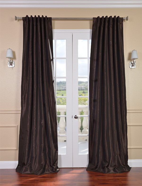 Exclusive Fabrics & Furnishings, LLC Coffee Bean Vintage Textured Faux Dupioni Silk Curtains, 50 X 84 at Sears.com