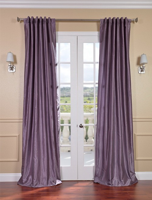 Exclusive Fabrics & Furnishings, LLC Smoky Plum Vintage Textured Faux Dupioni Silk Curtains, 50 X 120 at Sears.com