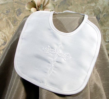 Little Things Mean a Lot Silk Dupioni Bib with Embroidered Cross at Sears.com