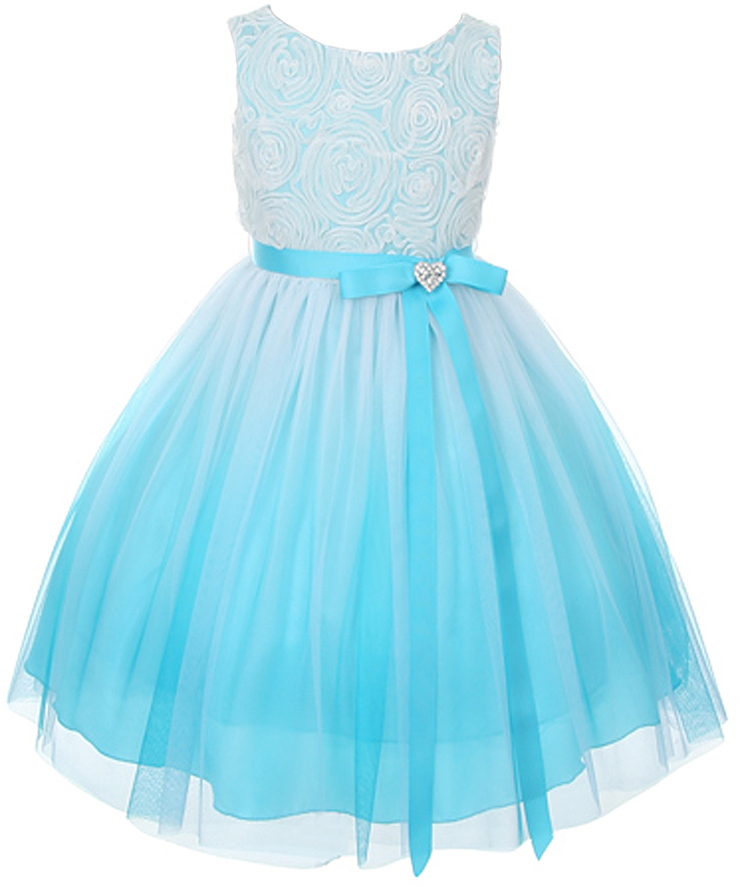 Kids Aqua Blue Flower Girls Dress Or Easter Dress