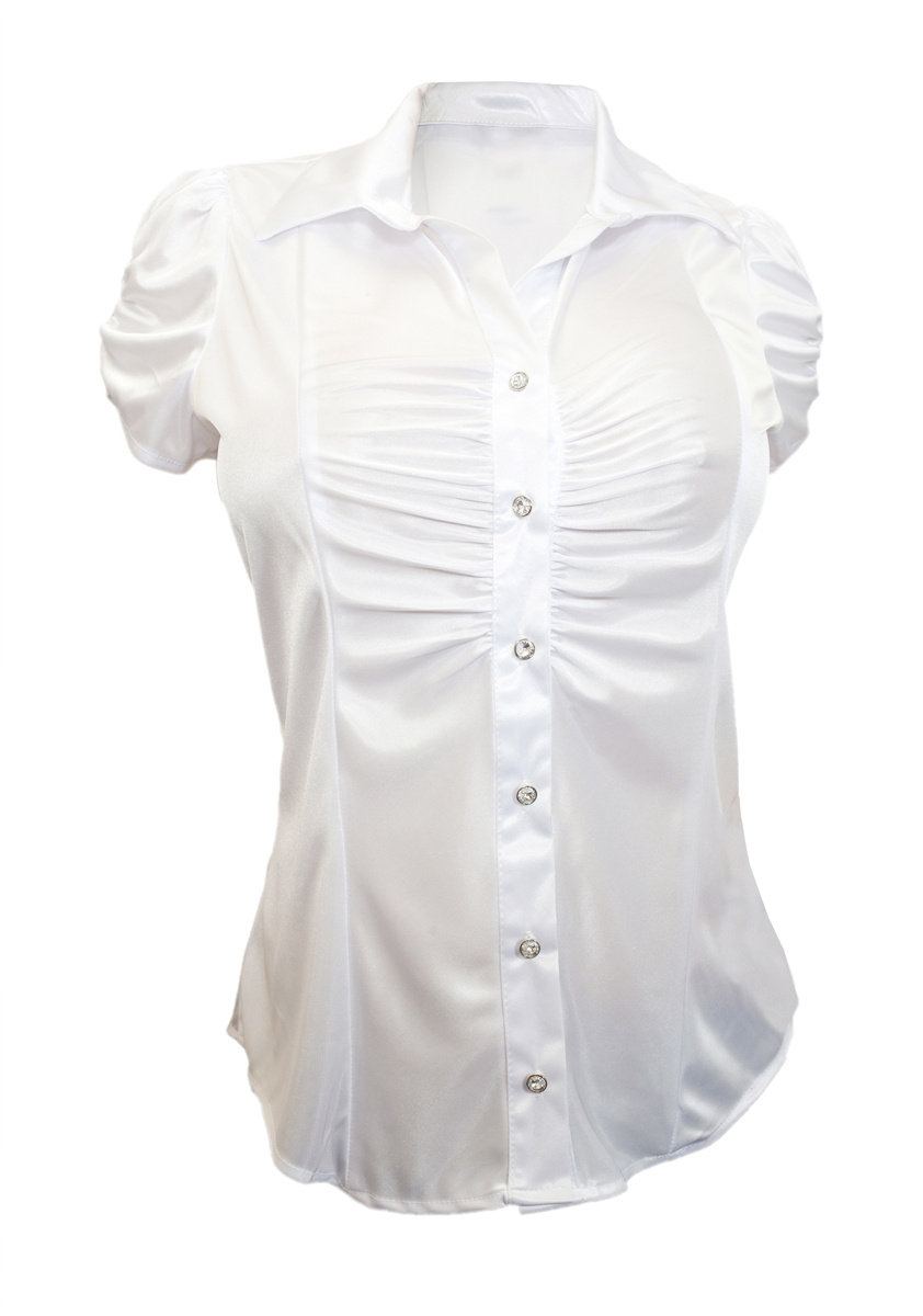 eVogues Apparel Plus Size Satiny Dressy Shirt White at Sears.com