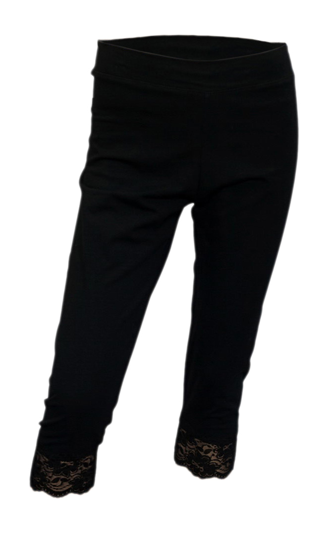 eVogues Apparel Jr Plus Size Knee High Lace Trim Legging Black at Sears.com