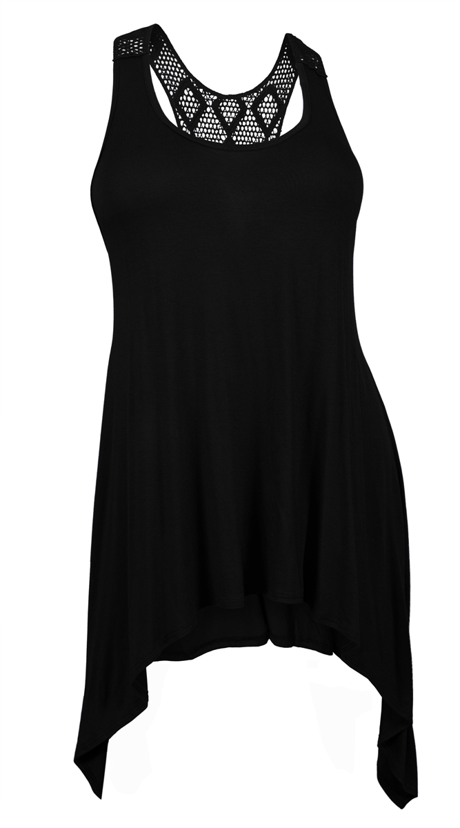 eVogues Apparel Plus size Laced Back Black Sleeveless Tunic Top at Sears.com