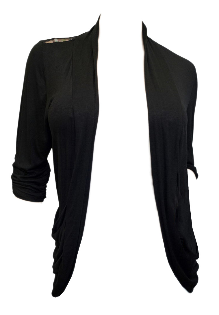 eVogues Apparel Jr Plus Size Lace Back Open Front Cardigan Black at Sears.com