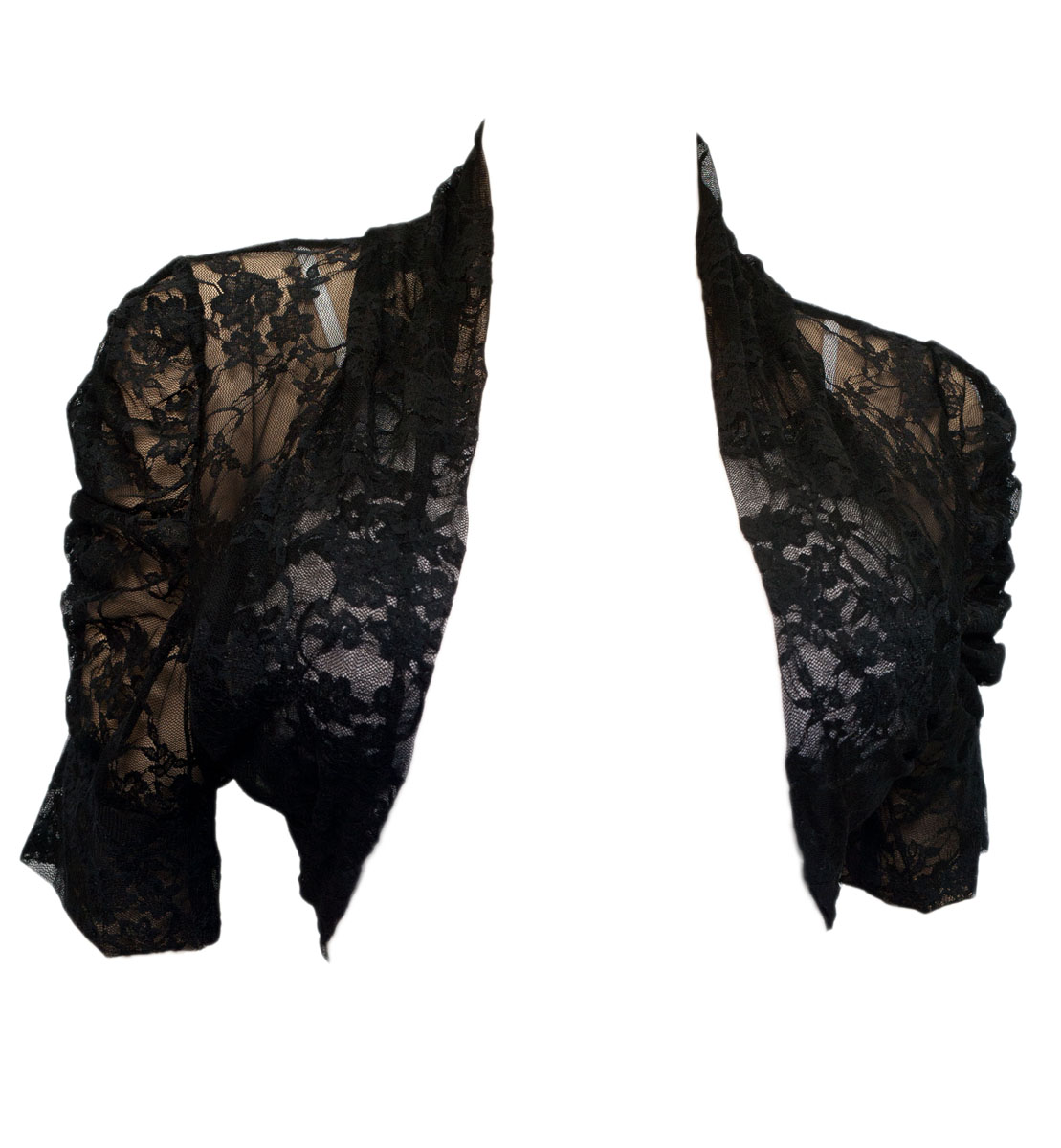 eVogues Apparel Plus Size Floral Lace Bolero Shrug Black at Sears.com