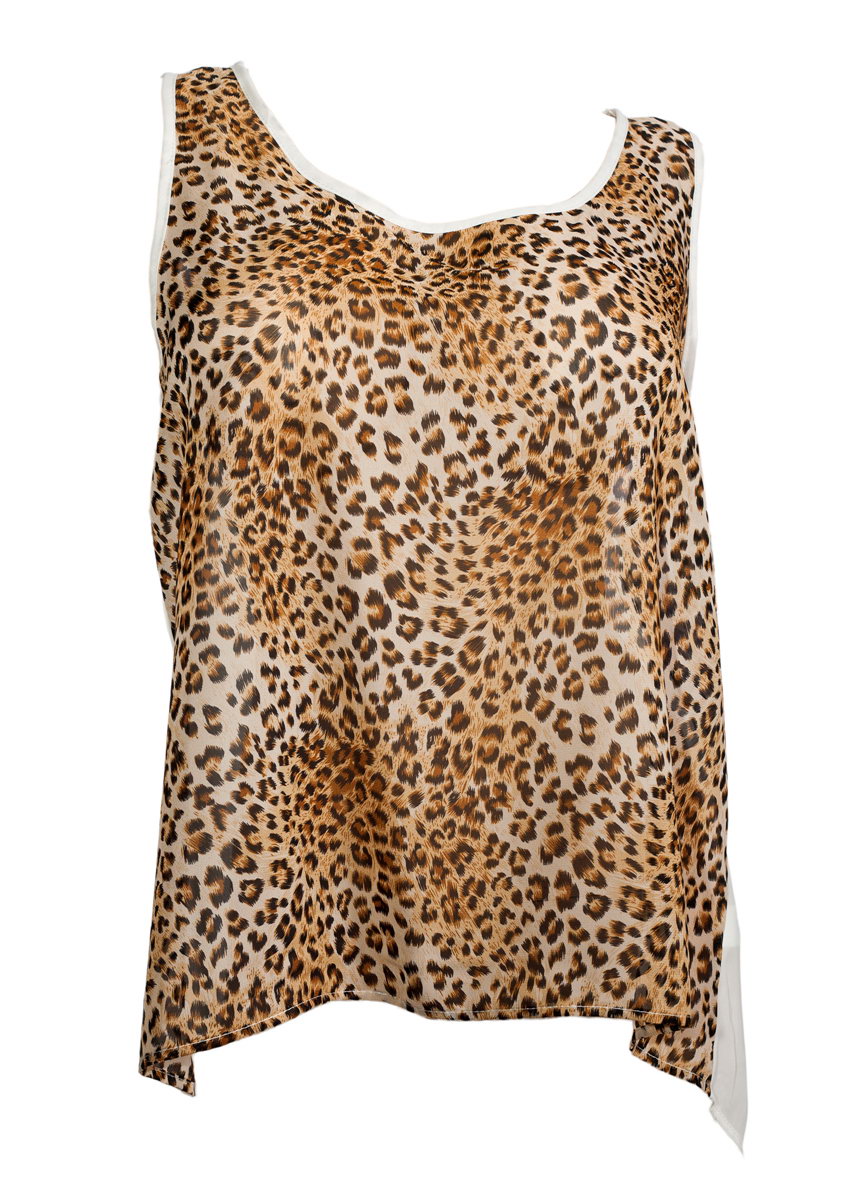 eVogues Apparel Plus Size Open Back Sheer High Low Top Animal Print at Sears.com
