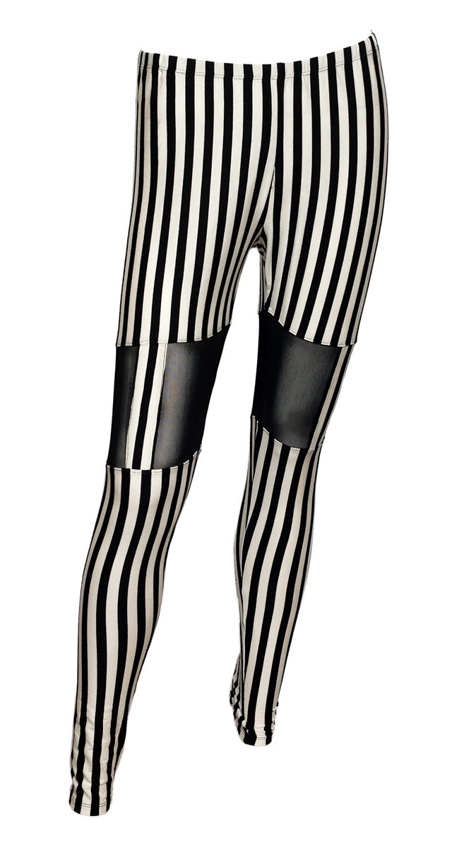 eVogues Apparel Plus size Sheer Knee Cut Out Leggings Stripe Print at Sears.com