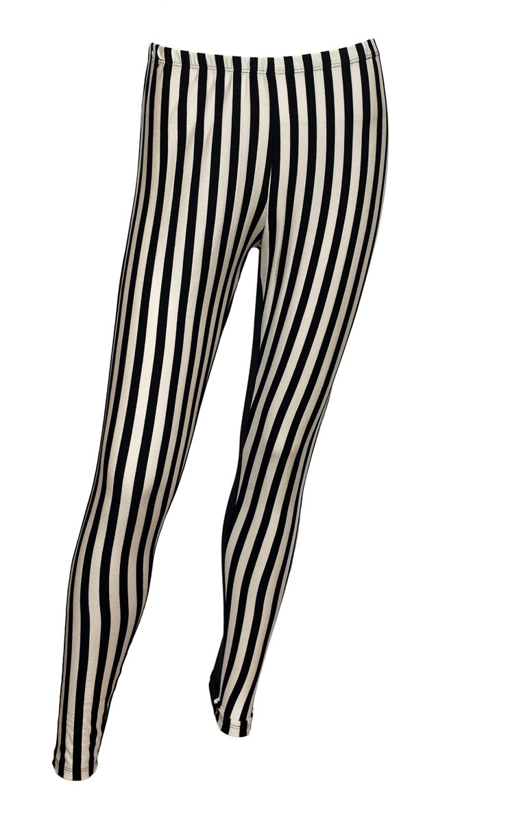 eVogues Apparel Plus size Stripe Print Front Solid Back Legging White at Sears.com