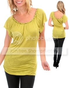 FM Gifts LIGHT GREEN LIGHTWEIGHT TOP WITH CHAIN BRAIDED NECKLINE - SMALLL at Sears.com