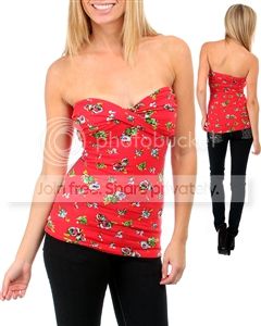 FM Gifts RED FLORAL TUBE TOP - LARGE at Sears.com