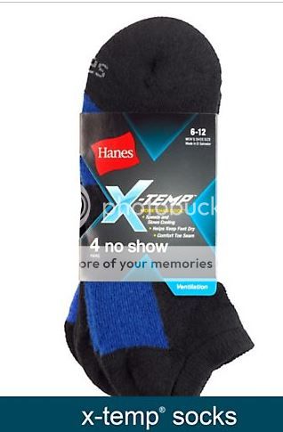 Hanes Men's X-Temp® Ventilation No-Show Socks 4-Pack - Black Blue Assorted