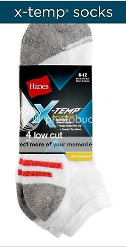 Hanes Men's X-Temp® Arch Support Low Cut Socks 4-Pack - White Orange Assorted